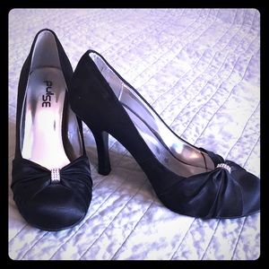 Silky Black Heels